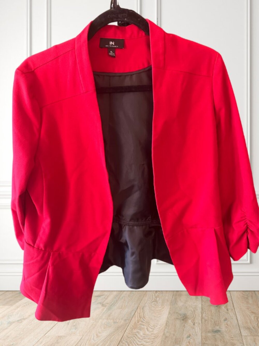 Red Open Front Career Blazer XL